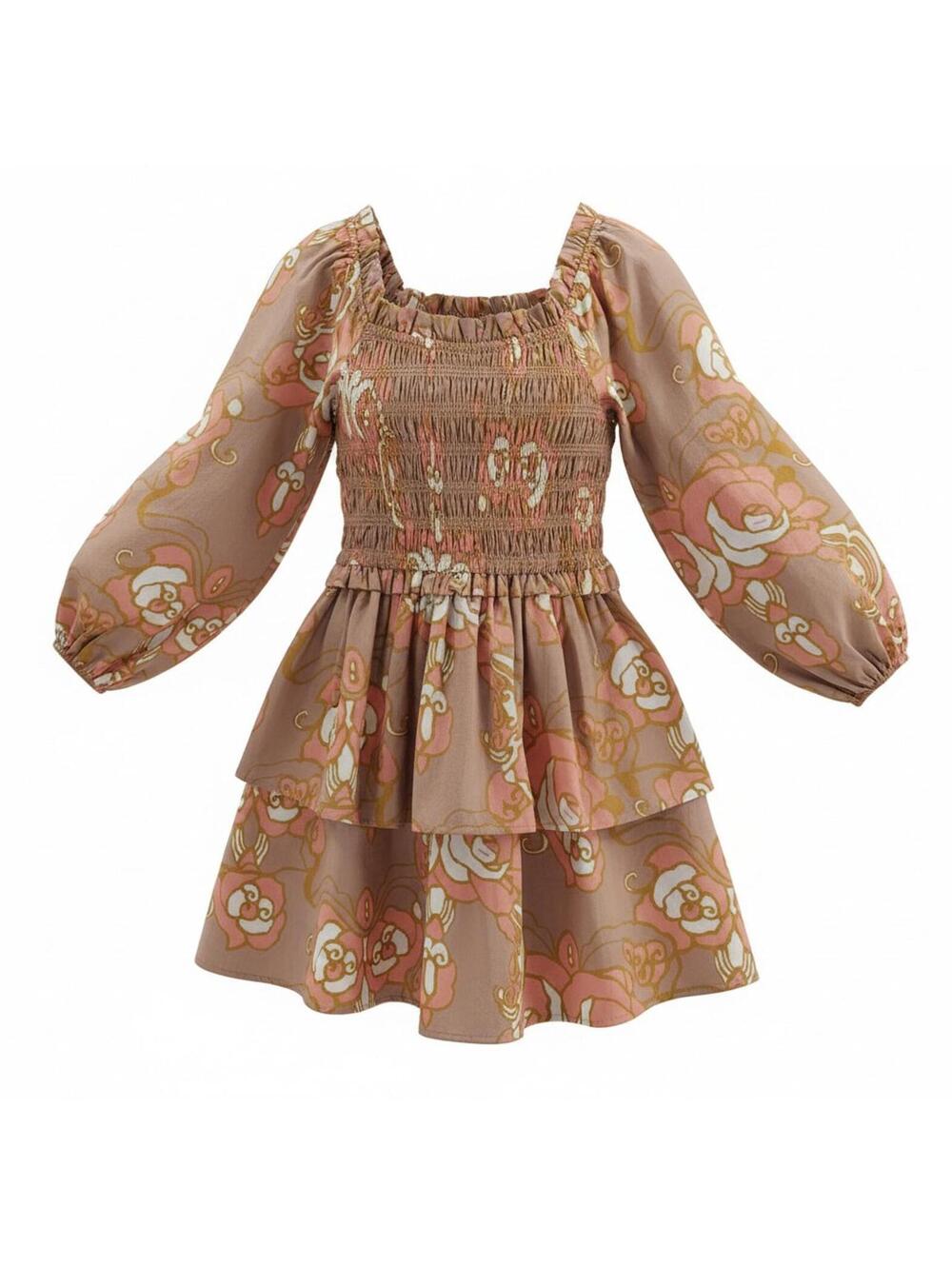 Cleobella Journee Mini Dress NWT Abstract Rose Organic Cotton Sz S Handcrafted - Picture 2 of 13